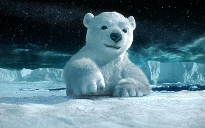 3D 동물, 북극곰 배경 화면 그림