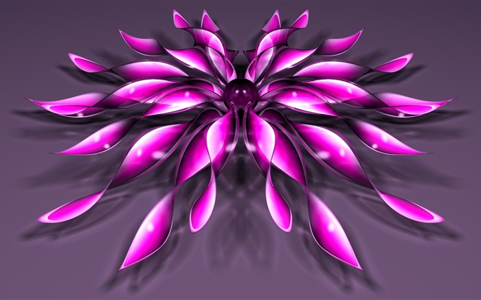 3D 보라색의 꽃 배경 화면 그림