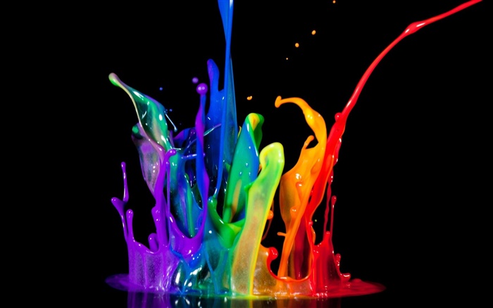 추상 다채로운 페인트 얼룩 배경 화면 그림