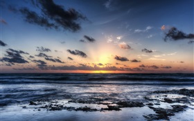아쿠 말 해변, 멕시코, 일출, 해안 HD 배경 화면