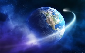 아름다운 지구, 우주, 행성, 혜성 HD 배경 화면