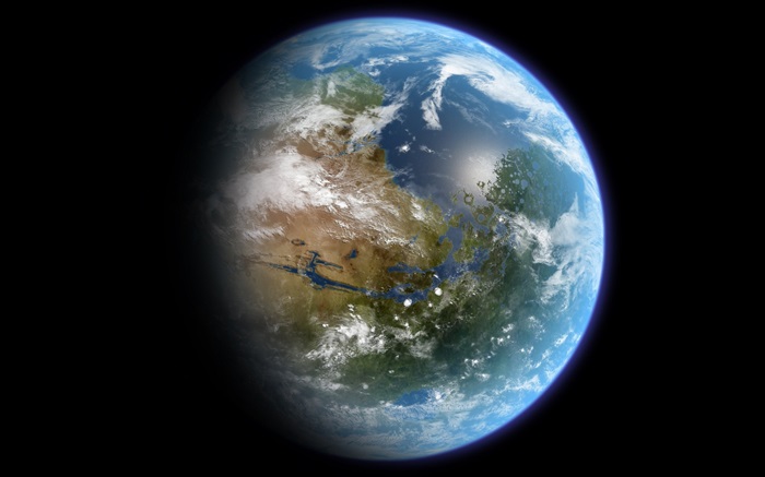 아름 다운 푸른 행성, 지구 배경 화면 그림
