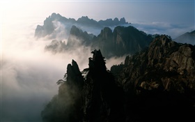 중국, 산, 안개, 새벽 HD 배경 화면