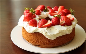 초콜릿 딸기 크림 케이크 HD 배경 화면