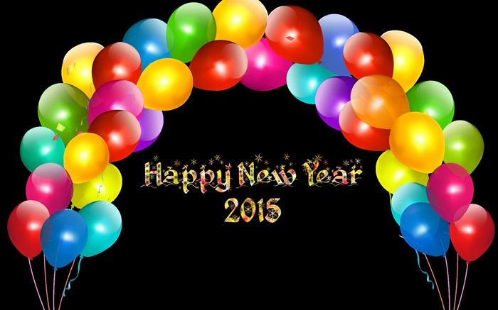 다채로운 풍선 2015 년 새해 복 많이 받으세요 배경 화면 그림