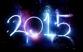 새해 복 많이 받으세요 2015, 불꽃 놀이, 검은 배경
