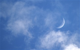 달, 밤, 구름