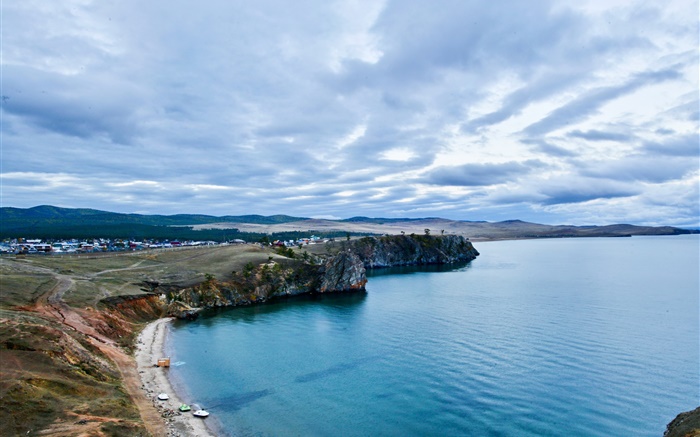 러시아, 바이칼 호수, 황혼, 구름 배경 화면 그림