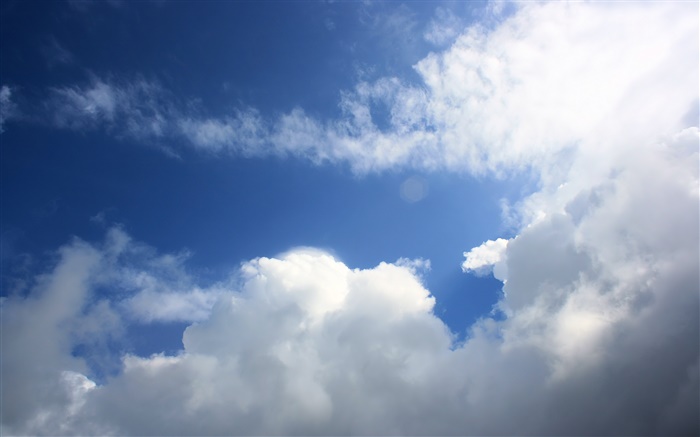 하늘, 흰 구름 배경 화면 그림