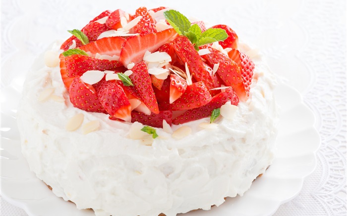 작은 디저트 딸기 케이크 배경 화면 그림