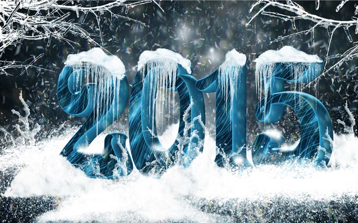 눈과 얼음 스타일 2015 년 새해 배경 화면 그림