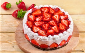 달콤한 딸기 케이크 HD 배경 화면