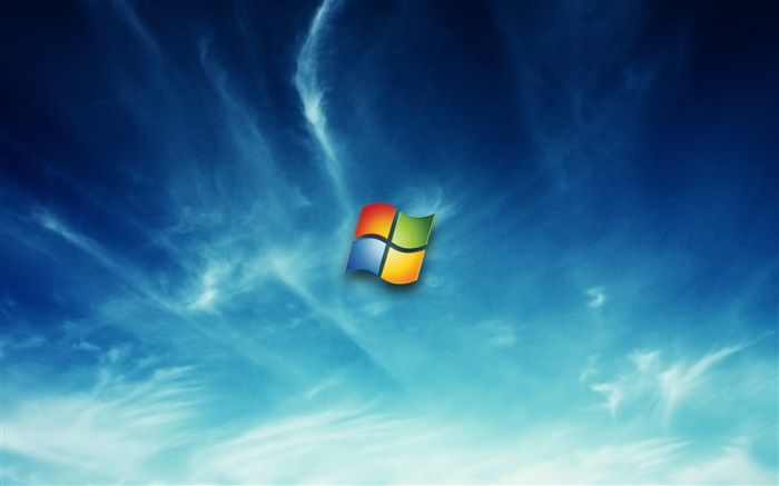 하늘에서 윈도우 7 로고 배경 화면 그림