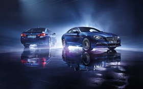 2015 알피나 BMW 두 개의 파란색 자동차 HD 배경 화면