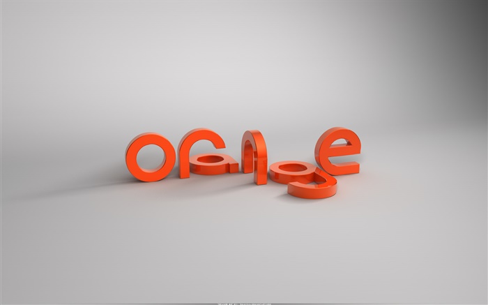 3D 오렌지 문자 배경 화면 그림