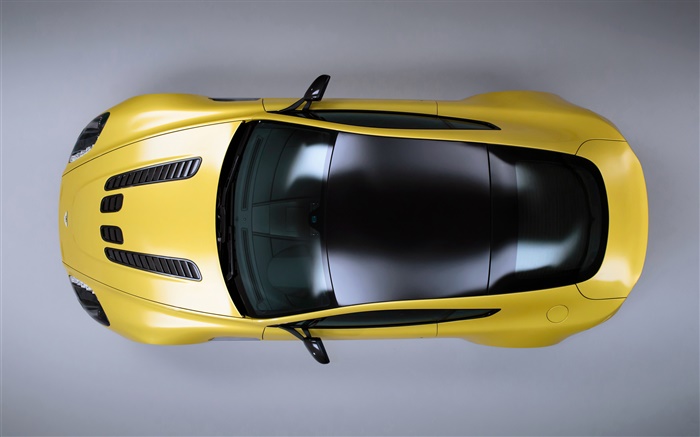 애스턴 마틴 V12 밴티지 S 노란색 초차 상위 뷰 배경 화면 그림
