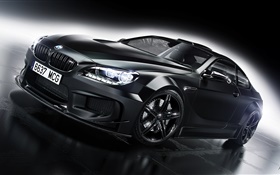 BMW M6 검은 자동차 전면보기 HD 배경 화면
