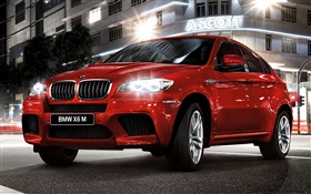 BMW X6 빨간 자동차 전면보기 HD 배경 화면