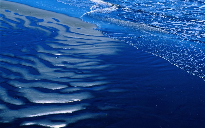 해변, 바다, 푸른 물 배경 화면 그림