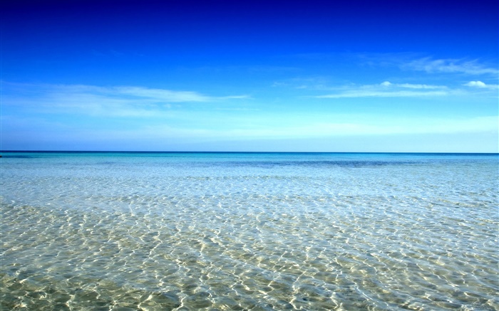 아름 다운 해안, 바다, 물, 푸른 하늘 배경 화면 그림