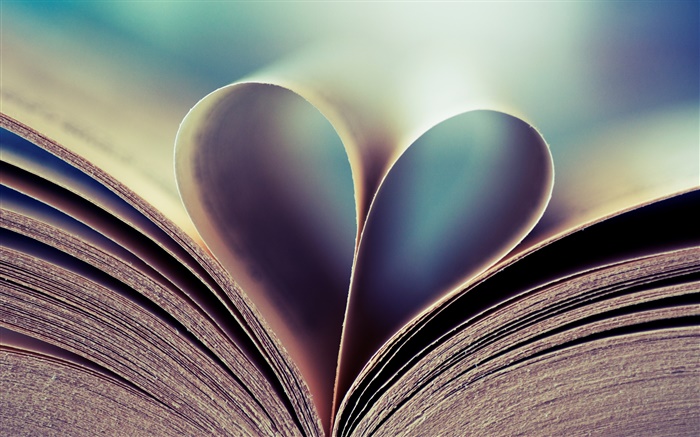 책, 페이지, 사랑의 마음 배경 화면 그림
