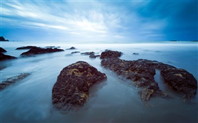 해안, 베이, 푸른 하늘, 뉴질랜드 HD 배경 화면