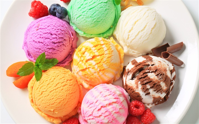 다채로운 아이스크림, 디저트 배경 화면 그림