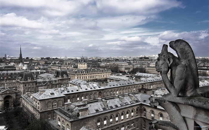 프랑스, 파리, 도시, 주택 배경 화면 그림