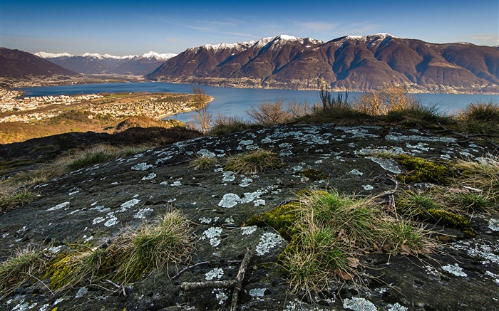 호수 Maggiore, 스위스 배경 화면 그림