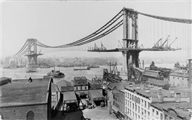 맨하탄 다리 1909, 미국 HD 배경 화면