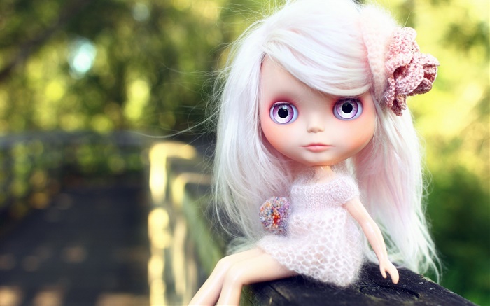 흰 머리, 장난감 소녀, 인형 배경 화면 그림