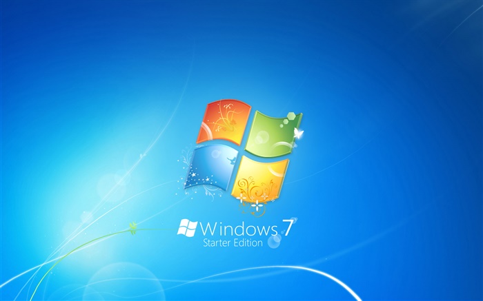 윈도우 7 스타터 에디션, 파란색 배경 배경 화면 그림