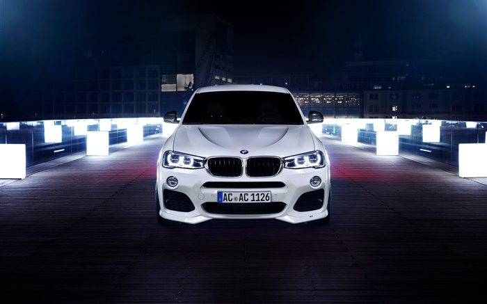 BMW ACS X4 흰색 자동차 전면보기 배경 화면 그림