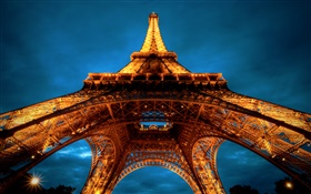 에펠 탑, 밤, 파리 HD 배경 화면