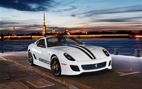 페라리 599 GTO 흰색 스포츠카 HD 배경 화면