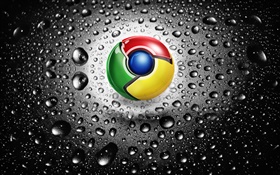 구글 크롬 로고, 물 방울 HD 배경 화면
