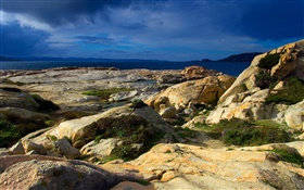 사르데냐어 바위, 바다 HD 배경 화면