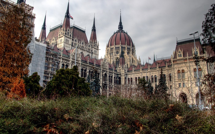 부다페스트, 헝가리, 도시, 의회, 건물 배경 화면 그림