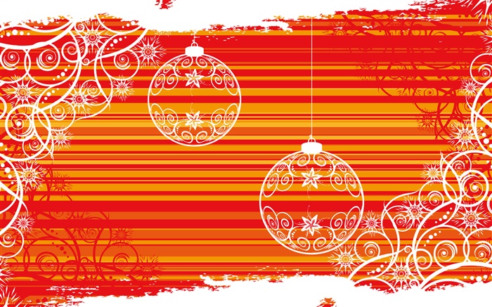 크리스마스 공, 화이트 라인, 빨간색 배경, 창조적 인 디자인 배경 화면 그림