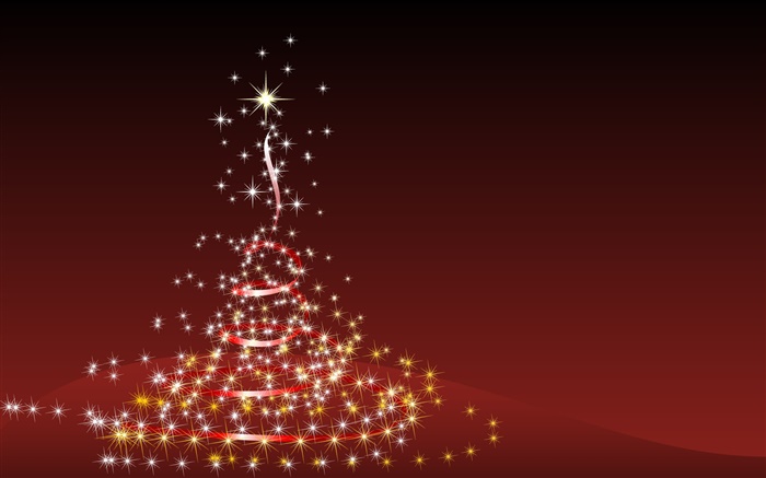 크리스마스 테마, 창조적 인 디자인, 나무, 별, 레드 스타일 배경 화면 그림