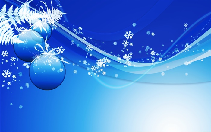 크리스마스 테마 사진, 공, 블루 스타일 배경 화면 그림