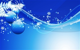 크리스마스 테마 사진, 공, 블루 스타일 HD 배경 화면