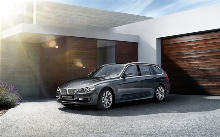 2015 BMW 3 시리즈 투어링, 검은 차 배경 화면 그림