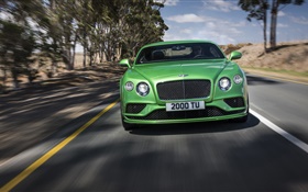 2015 벤틀리 컨티넨탈 GT 초차 속도, 녹색 HD 배경 화면