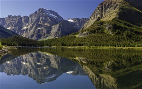 캐나다 풍경, 호수, 산, 숲, 물 반사 HD 배경 화면