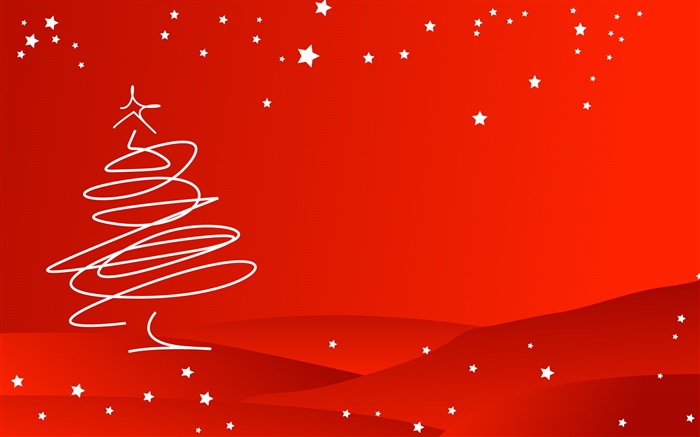 크리스마스 테마, 심플한 스타일, 나무, 빨간색 배경 배경 화면 그림