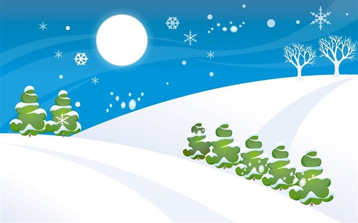 크리스마스, 벡터 사진, 겨울, 눈, 나무 배경 화면 그림