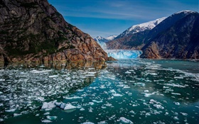 글레이 셔 베이 국립 공원, 알래스카, 미국, 산, 빙하, 얼음, 호수