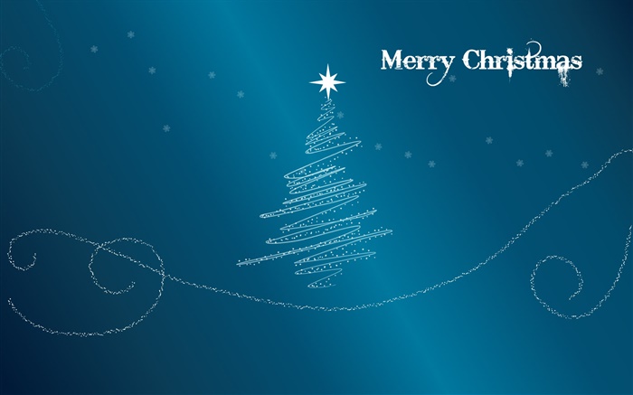 메리 크리스마스, 창조적 인 디자인, 나무, 별, 파란색 배경 배경 화면 그림