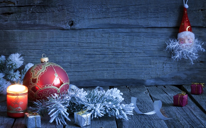 메리 크리스마스, 장식, 선물, 촛불, 공 배경 화면 그림